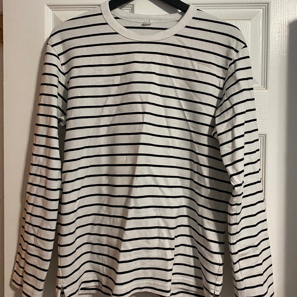 Uniqlo U knit striped long sleeve shirt